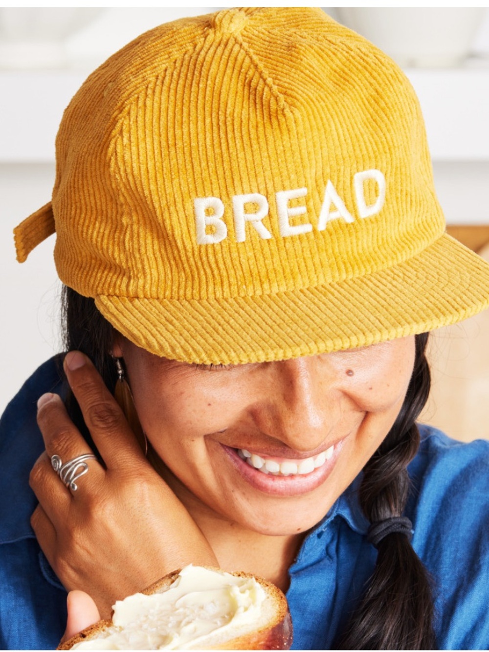 King Arthur Baking Corduroy Yellow "BREAD" Embroidered Hat